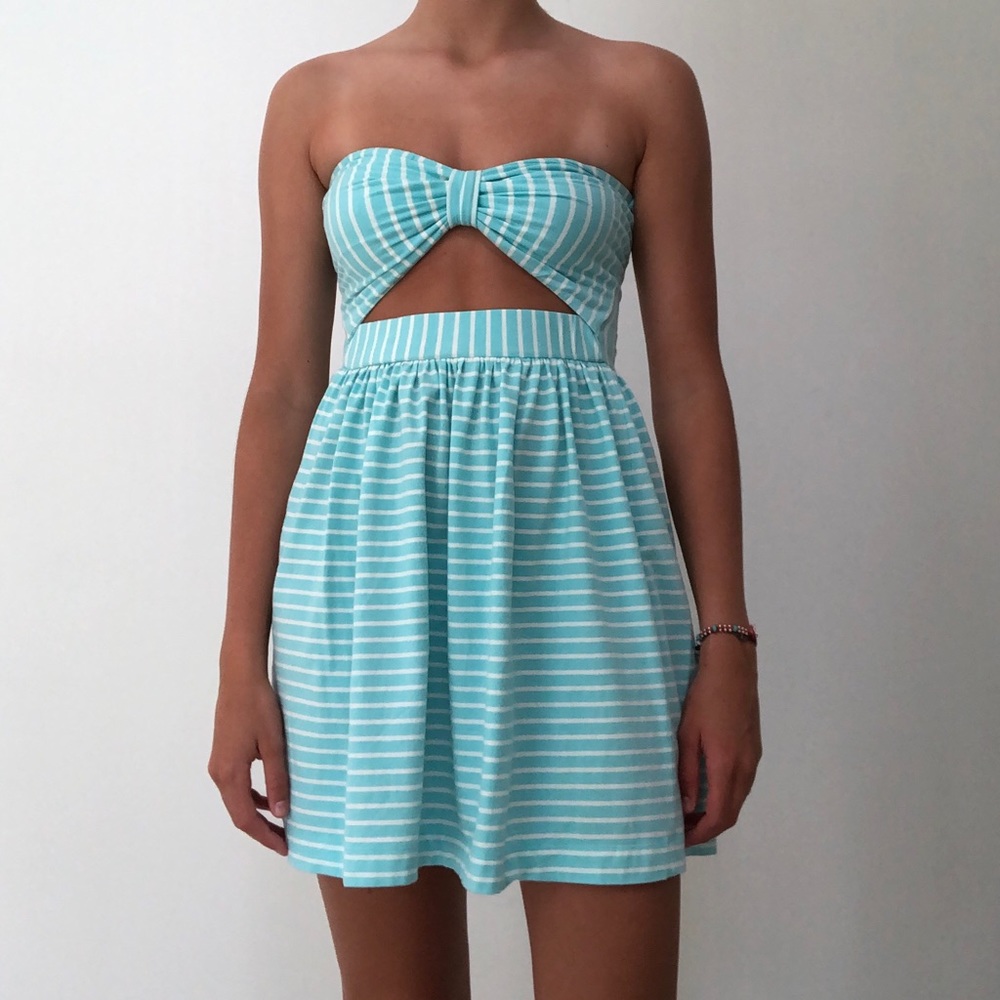 Ocean drive aquamarine strapless dress